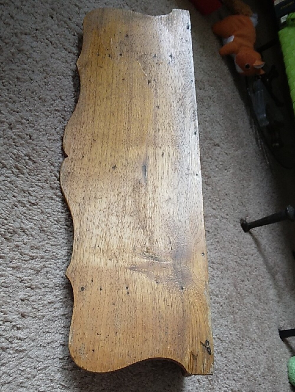 Decorative Carved Wood Wall Shelf - Natural Brown - Picture 4 of 16